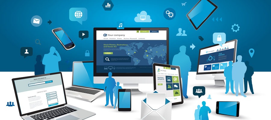 ordinateur, pc, smartphone et tablette sur des sites internet