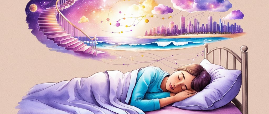 Futuristic brain interface controlling a dreamscape