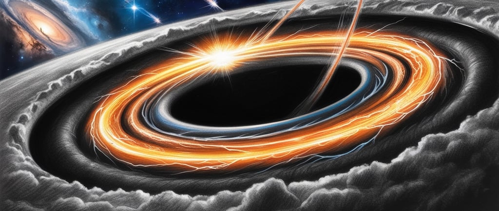 Illustration of a black hole with glowing accretion disk, showing how black holes work in 2025 scien