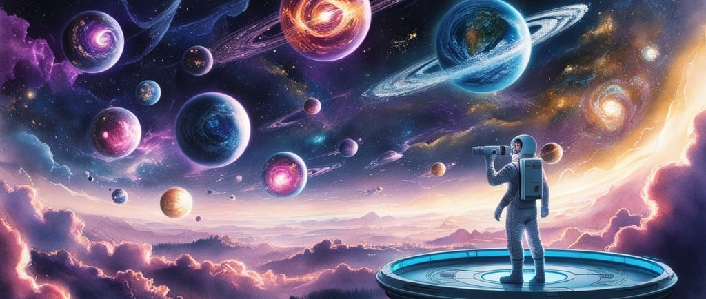 Visualization of multiple universes in space