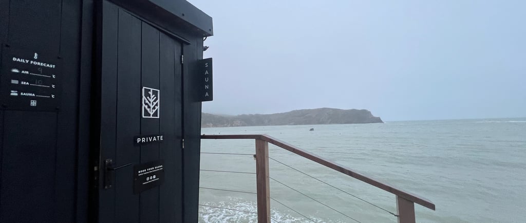 the saltwater sauna in Lulworth Cove - a new sauna in Dorset