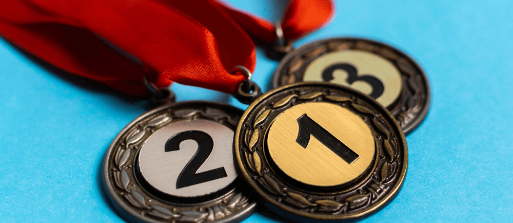 Medalhas de 1º, 2º e 3º lugar