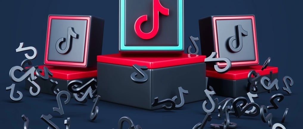 Imagem com os símbolos do TikTok
