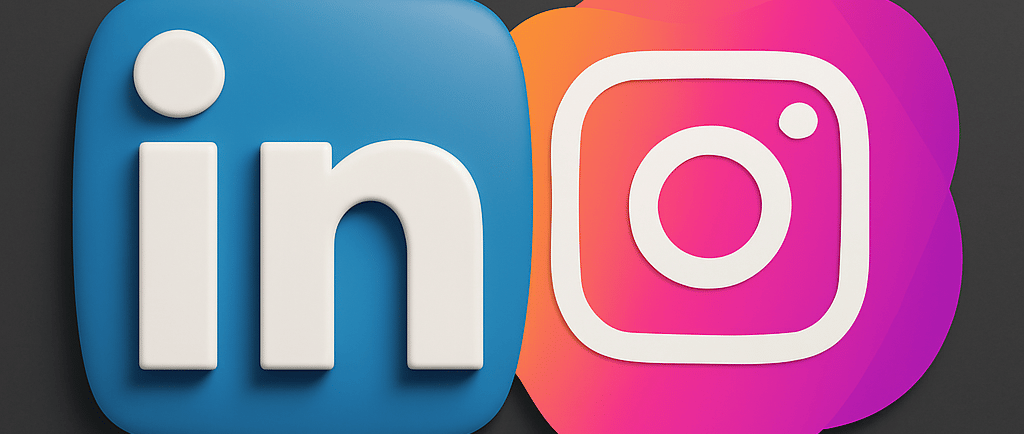 Logo do Instagram e do LinkedIn
