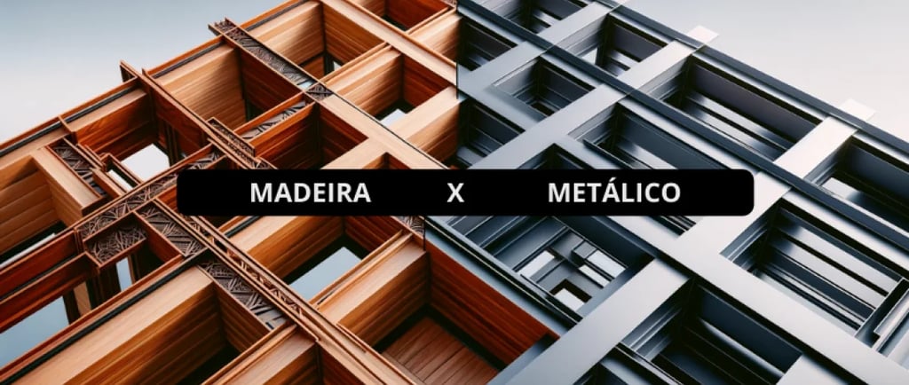telhado de madeira ou em metal