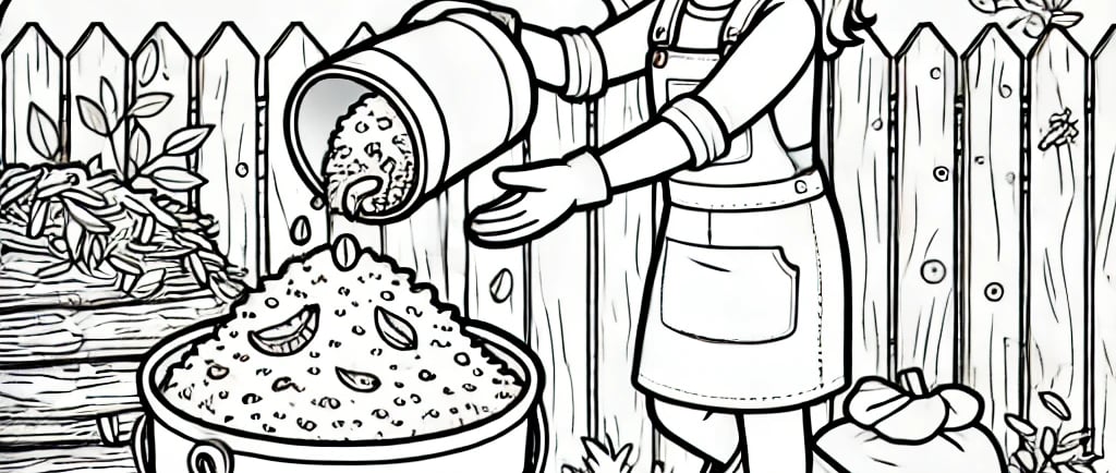 Adding compost to the pile