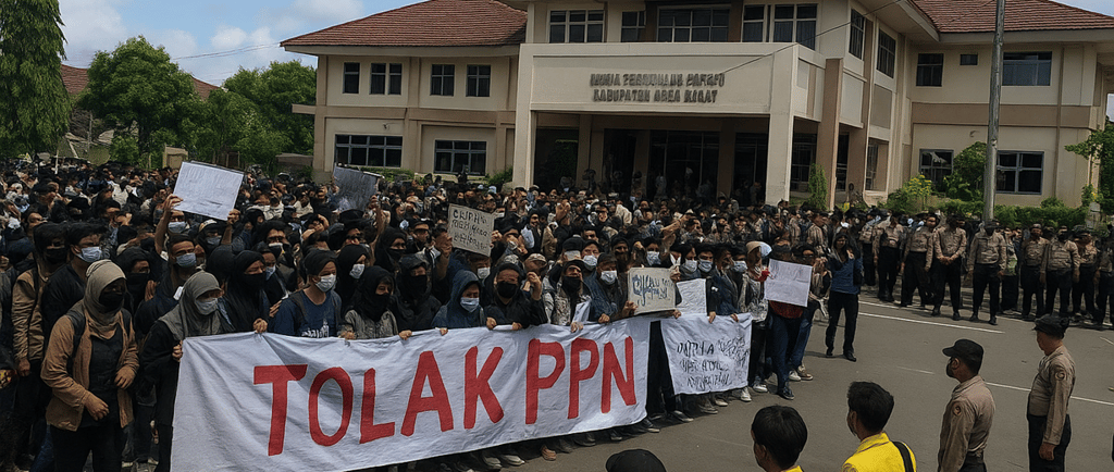 Ribuan Mahasiswa Gelar Aksi Damai di Depan Gedung DPRK Aceh Barat