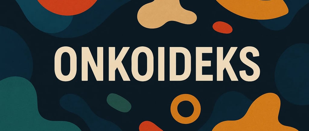 Grafika tytułowa z napisem Onkoideks przedstawiona na kolorowym tle – wskaźnik oceny dostępu do nowo