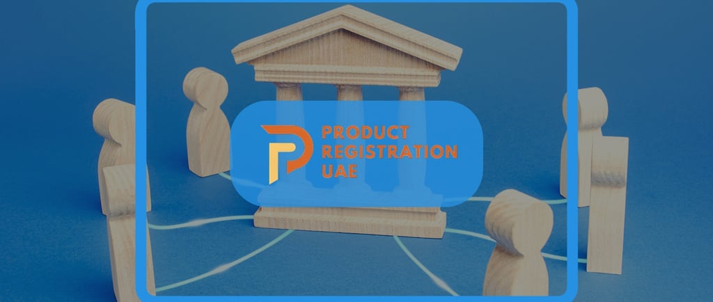 a courthouse symbolizing government registration, with digital lines connecting stakeholders with Logo overlay