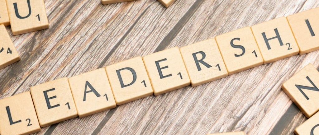 A scrabble board spelling LEADERSHIP