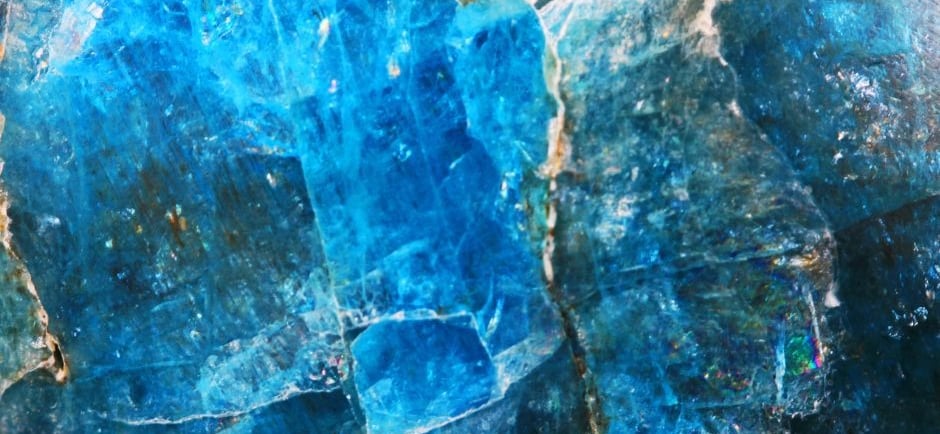 Blue Apatite Crystal close up