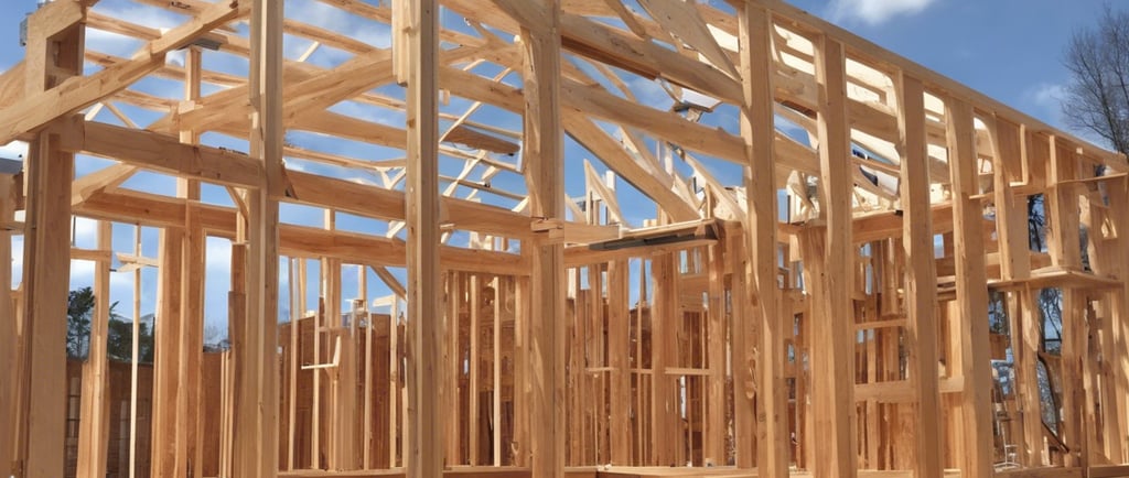 Framing progress on a custom home project by SilverCity Construction