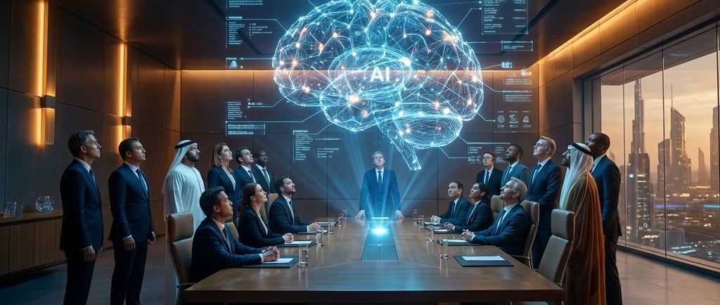 Líderes mundiais em reunião de emergência sobre IA.