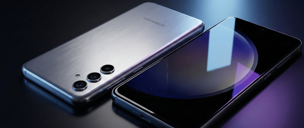 Galaxy A17 prata com reflexos na tela Super AMOLED.