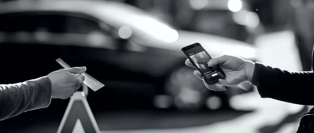 Sicherer Datenaustausch nach einem Verkehrsunfall