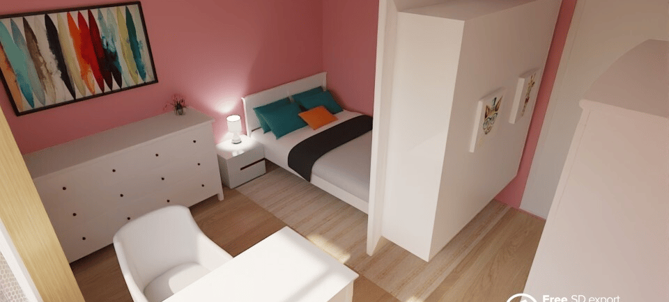 interior design plans for a girl's room 