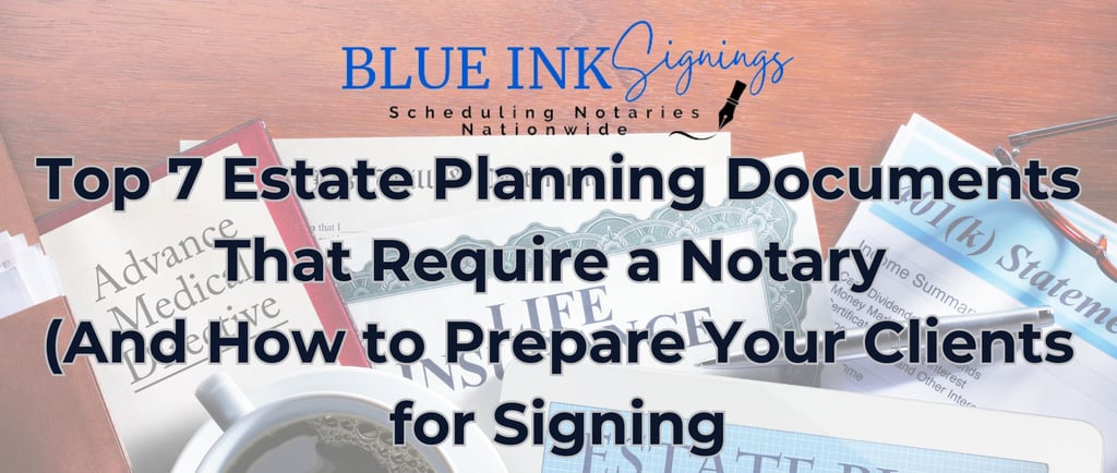 estate plannning documents spread out across a desk