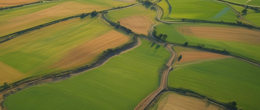 bird's eye view of grass field