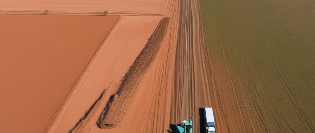 bird's eye view of grass field