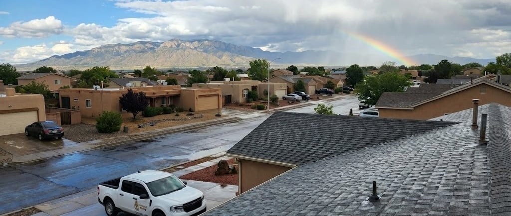 Contractor truck parked in home driveway