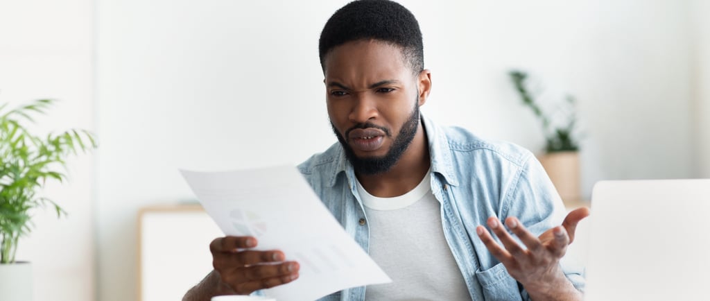 Man Confused, bad brochure, unclear messaging