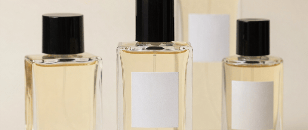 A couple of colorful bottles sitting next to each other