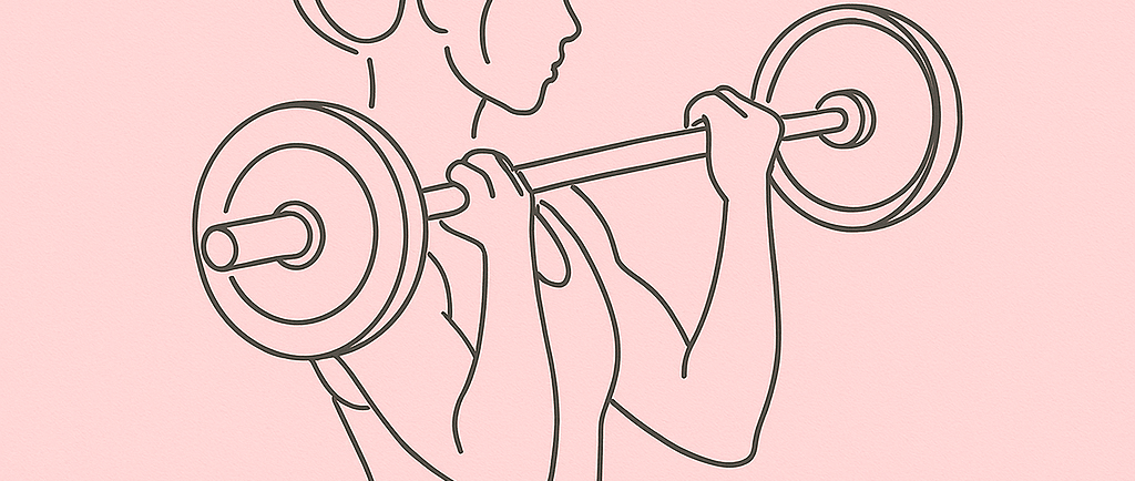 a woman is holding a barbell in her hand