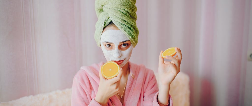 a woman wearing homemade face mask