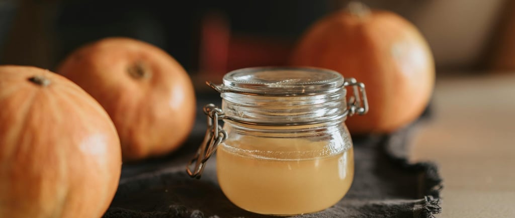 Apple cider vinegar in a glass jar