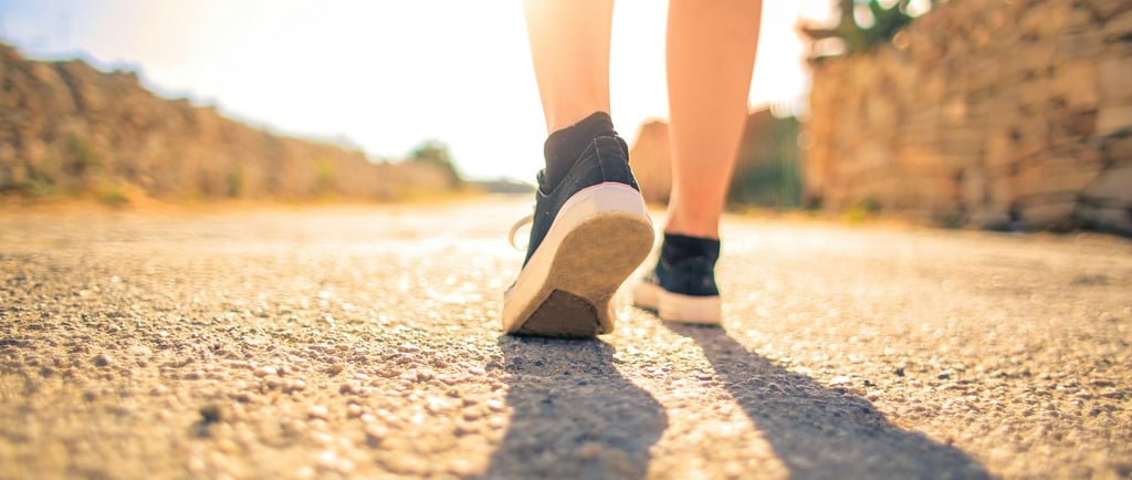 a man walking on the road