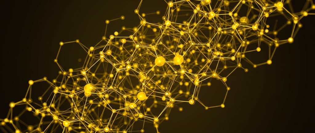 a yellow and black background with a large amount of yellow dots