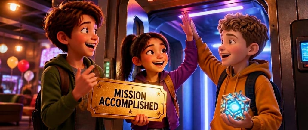 Deca sa osmehom izlaze iz escape room avanture u Exploroom igraonici Niš nakon uspešno rešene misije.