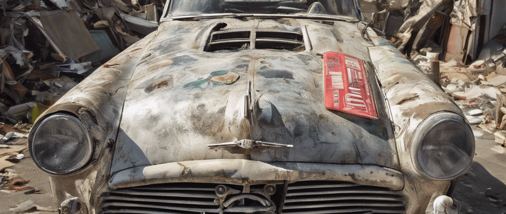 an old scrap car for recycling