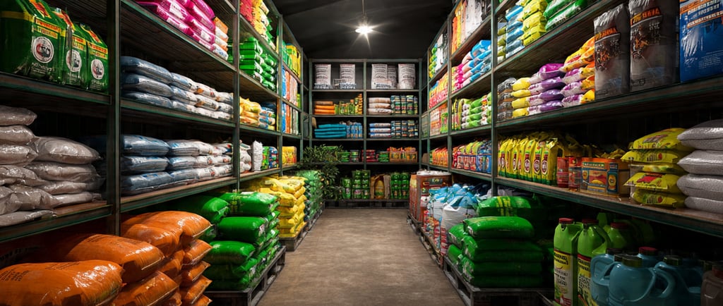 Agro chemicals in a shop