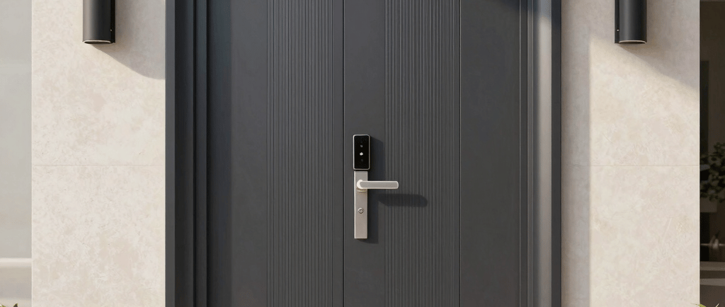 a couple of padlocks are attached to a door