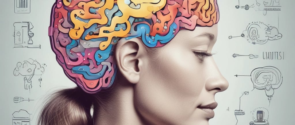 a woman with a brain map of the brain