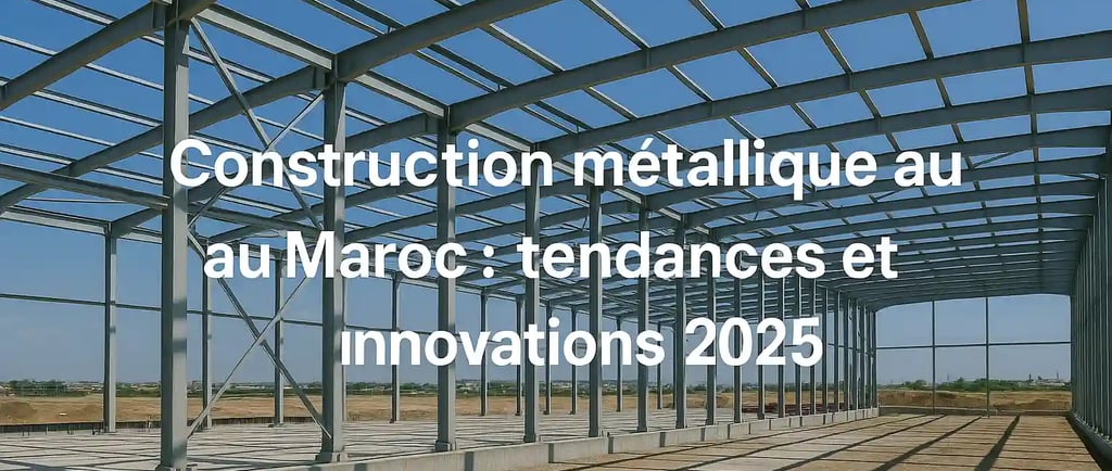 Chantier de construction métallique montrant une ossature en acier robuste et une grue, illustrant l