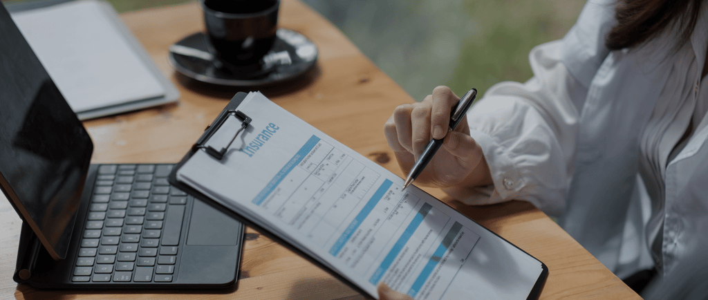 a woman in a white shirt is holding a clipboard