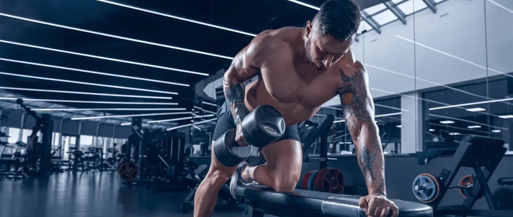 a man doing a barbell exercise on a barbell