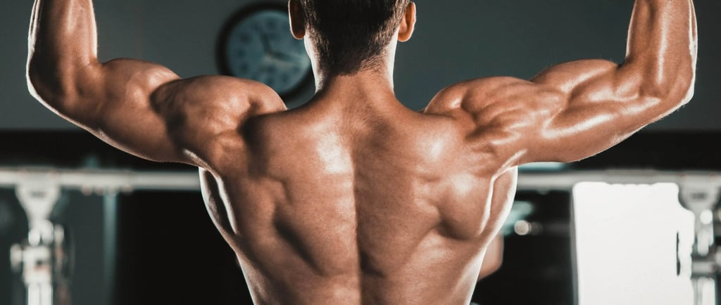 a man with a muscular body and do pull ups