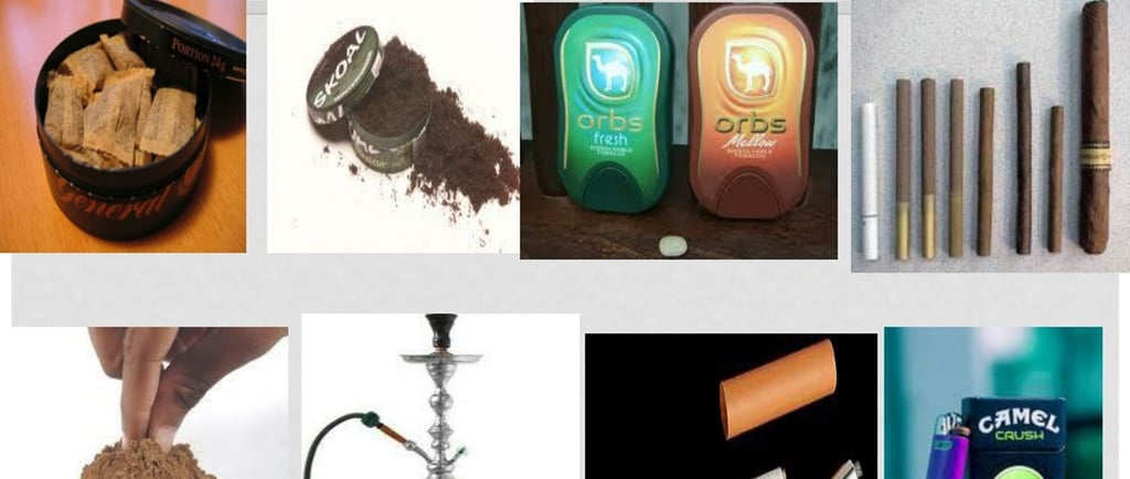 a picture showing all tobacco products