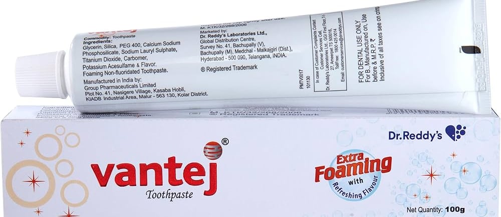 a image showing vantej toothpaste tube