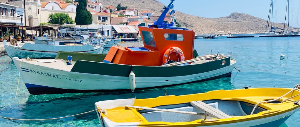 a couple of boats in the water