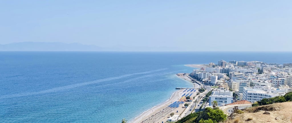 view from Monte Smith Hill to Rhodes New Town in Greece