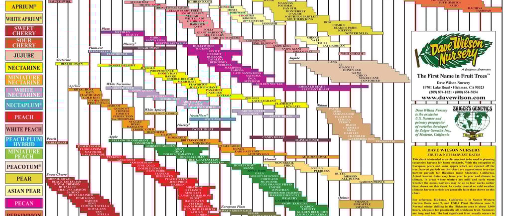 Dave Wilson Nursery ripening calendar chart
