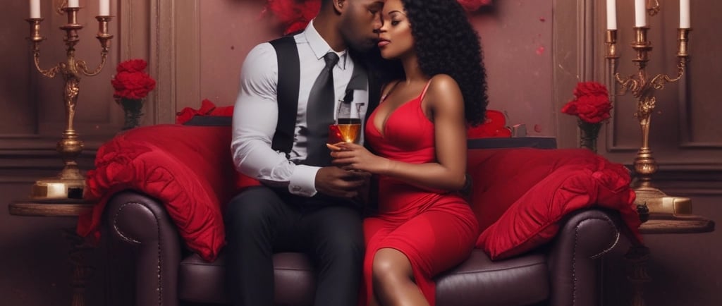 Young couple embracing in a sunny park.