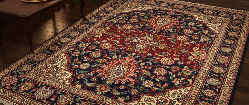 Traditional floral hand-knotted rug from Himalaya Carpet Industry – luxury handmade home décor