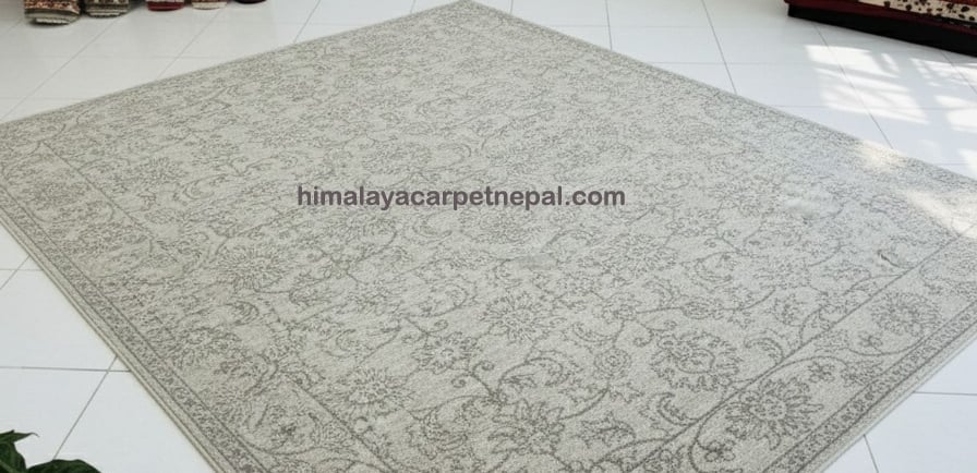 High-quality traditional motif Tibetan hand-knotted rug crafted in the Himalaya Carpet Industry with