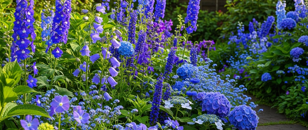 garden of blue flowers