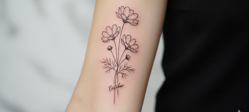 october birth flower tattoo